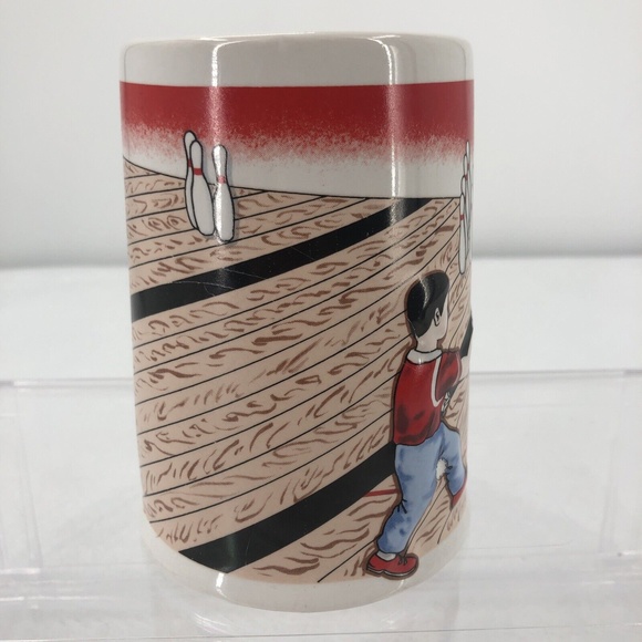 VTG Emson 3D Bowling Mug Stein Bowler Lane Pin Ball Handle Taiwan 5.25" *NO LID - Picture 3 of 12